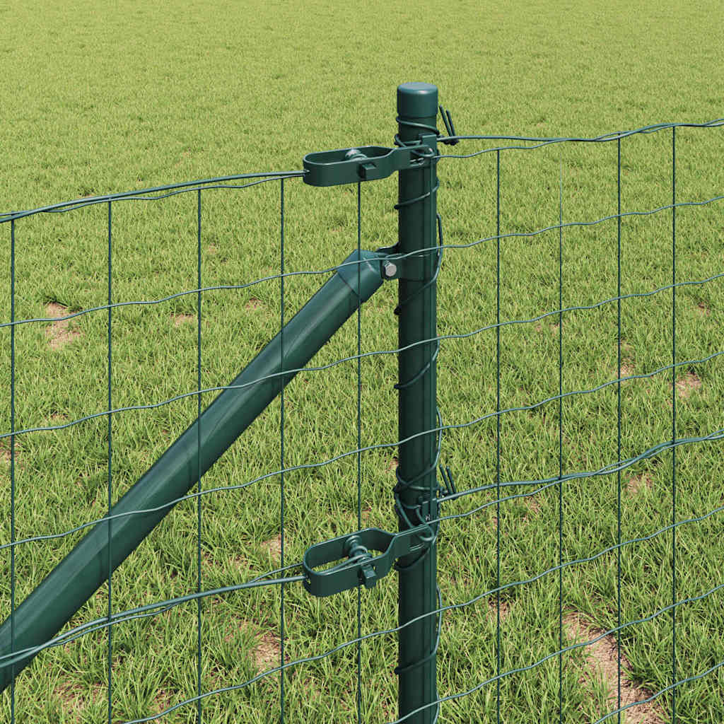 Ograda s postovima Zelena 0,6 x 50 m Čelik i PVC