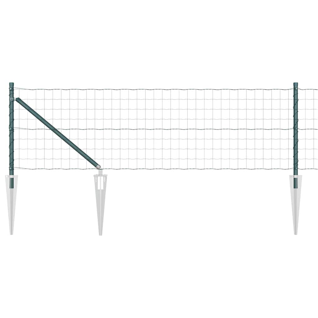 Ograda s postovima Zelena 0,6 x 50 m Čelik i PVC