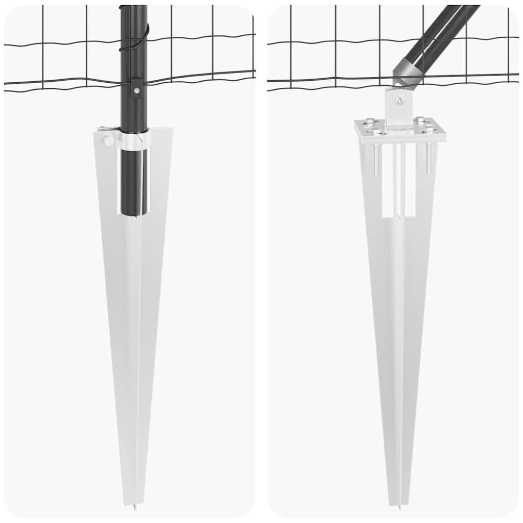 Euro ograda s špicama 10 x 1,2 m Čelik premazan PVC-om Siva