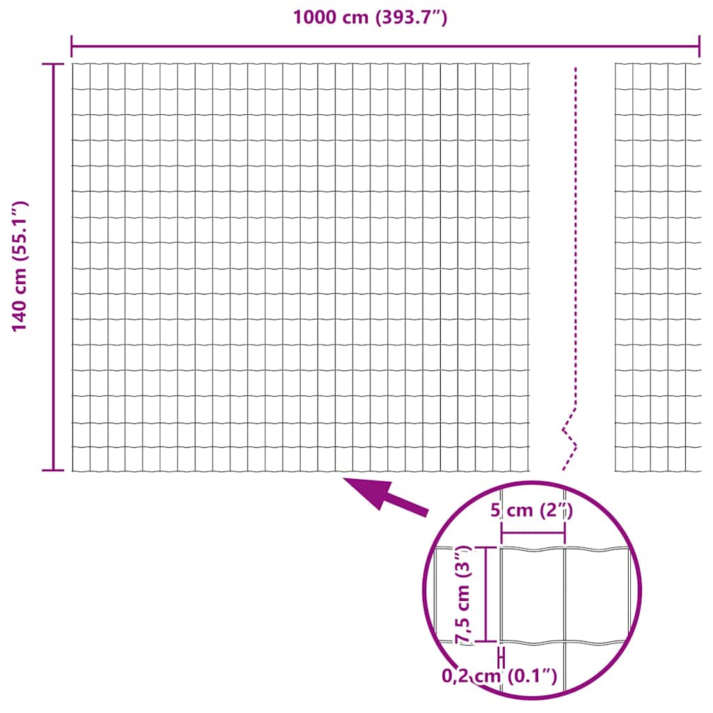 Euro ograda s špicama 10 x 1,4 m Čelik premazan PVC-om Siva