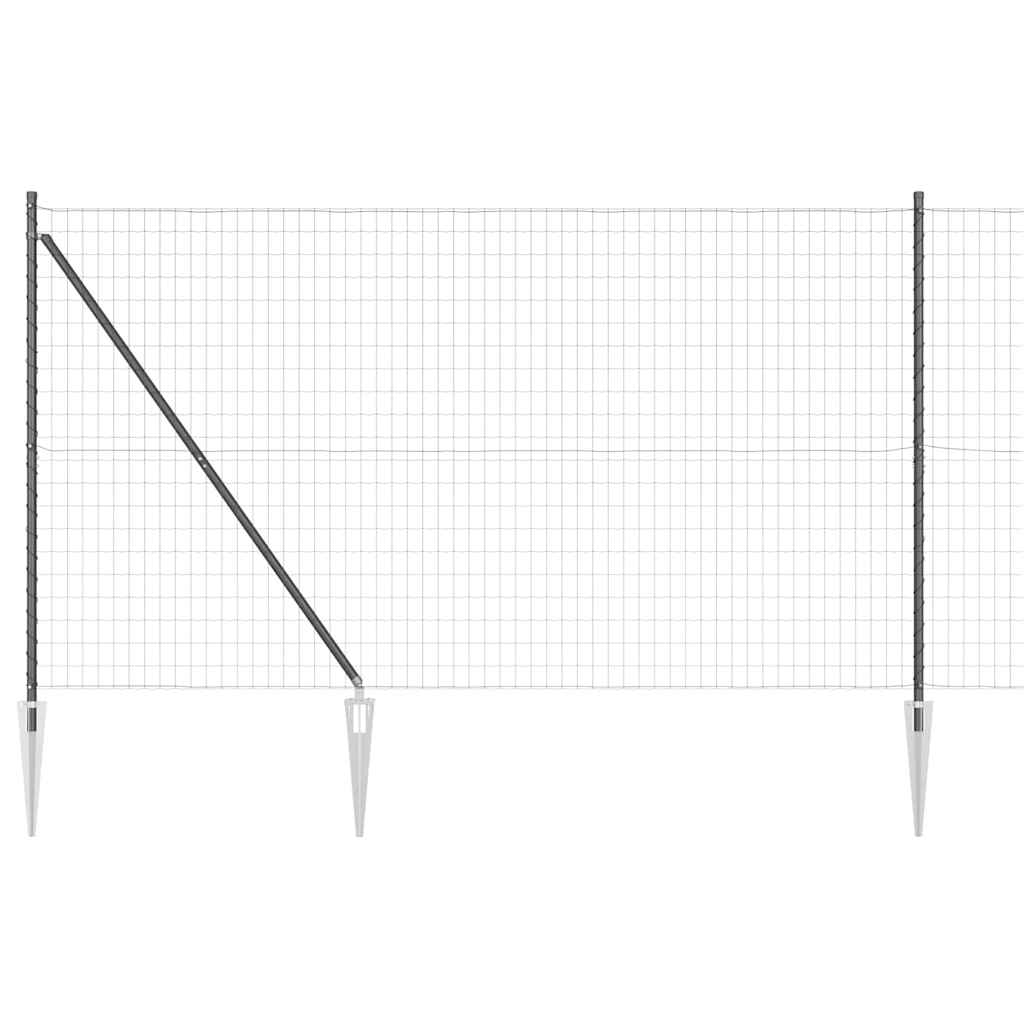 Euro ograda s špicama 10 x 1,6 m Čelik premazan PVC-om Siva
