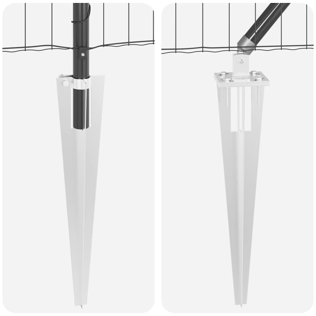 Ograda s postovima Siva 0,8 x 10 m Čelik i PVC