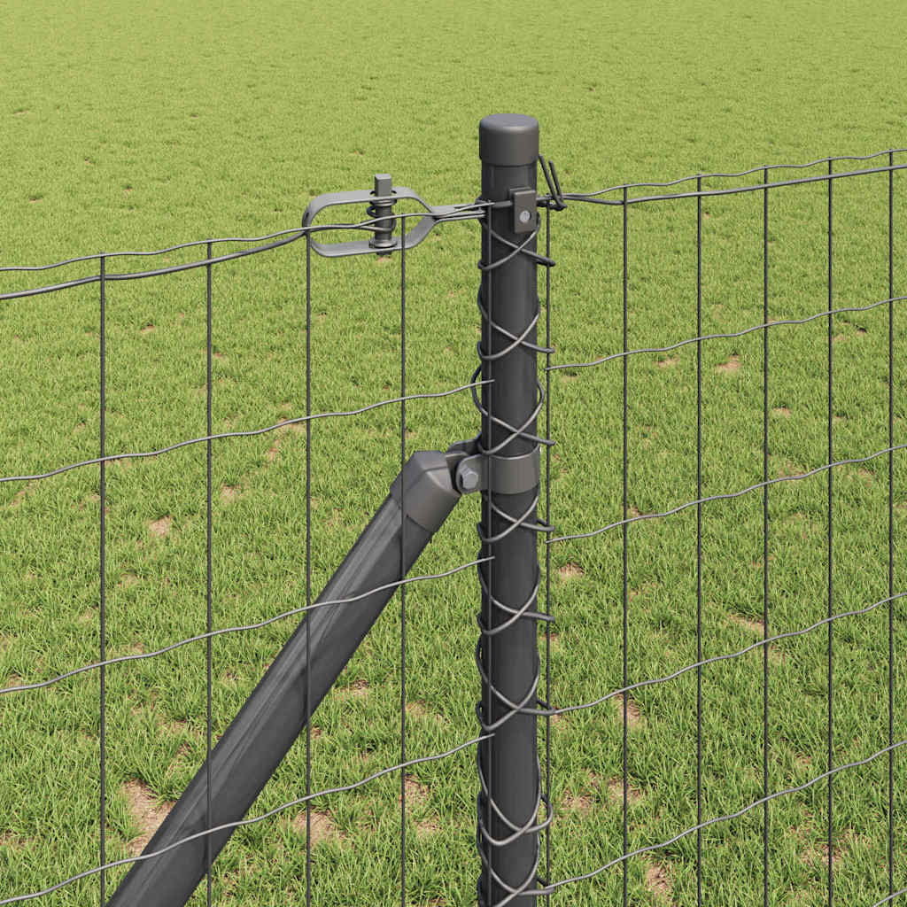 Ograda s postovima Siva 1,2 x 10 m Čelik i PVC