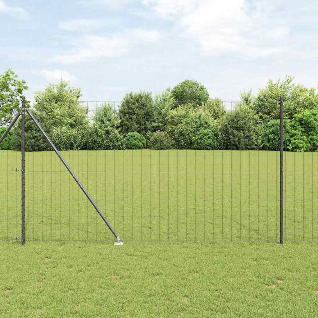 Euro ograda s špicama 10 x 1,6 m Čelik premazan PVC-om Siva