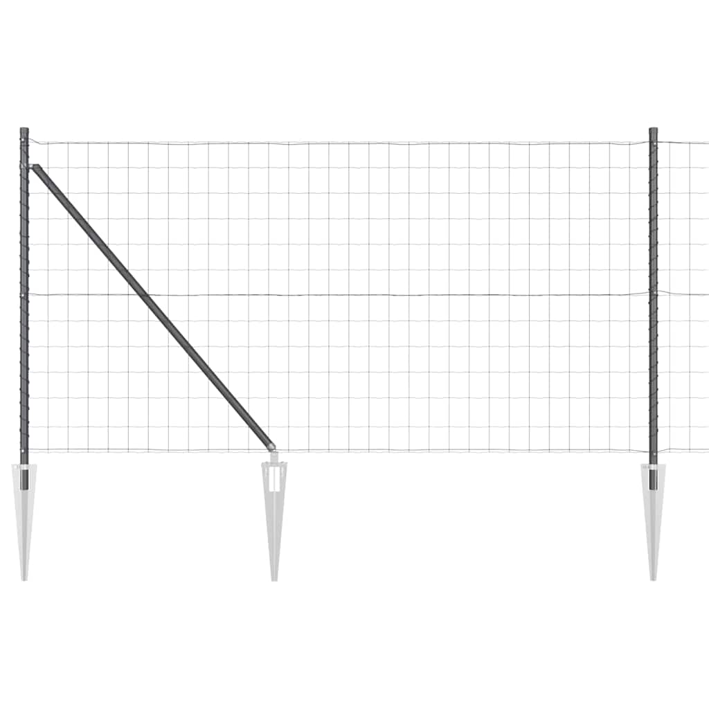 Ograda s postovima Siva 1 x 10 m Čelik i PVC