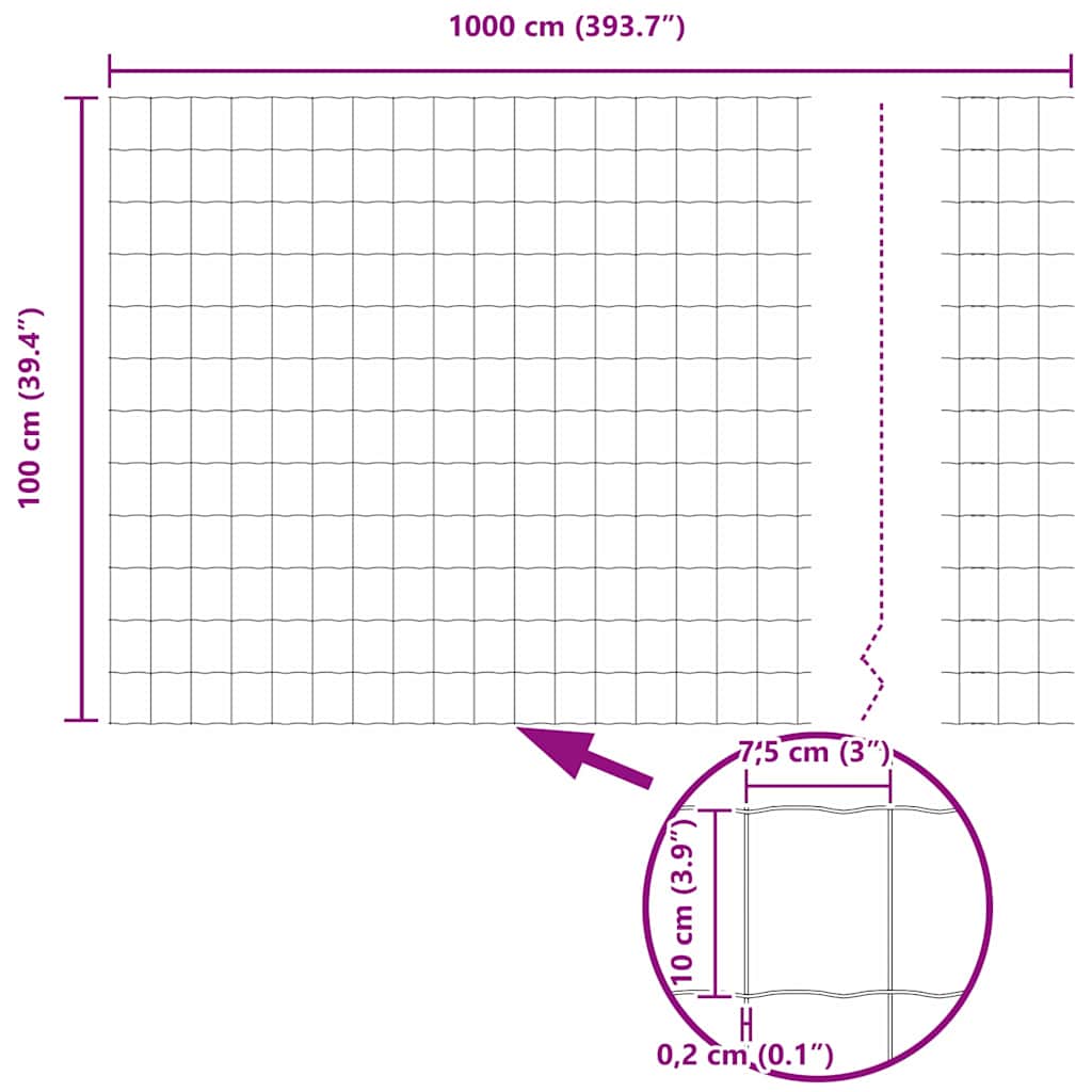 Ograda s postovima Siva 1 x 10 m Čelik i PVC
