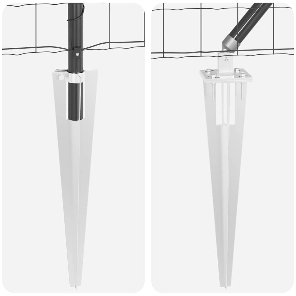 Ograda s postovima Siva 1,5 x 10 m Čelik i PVC