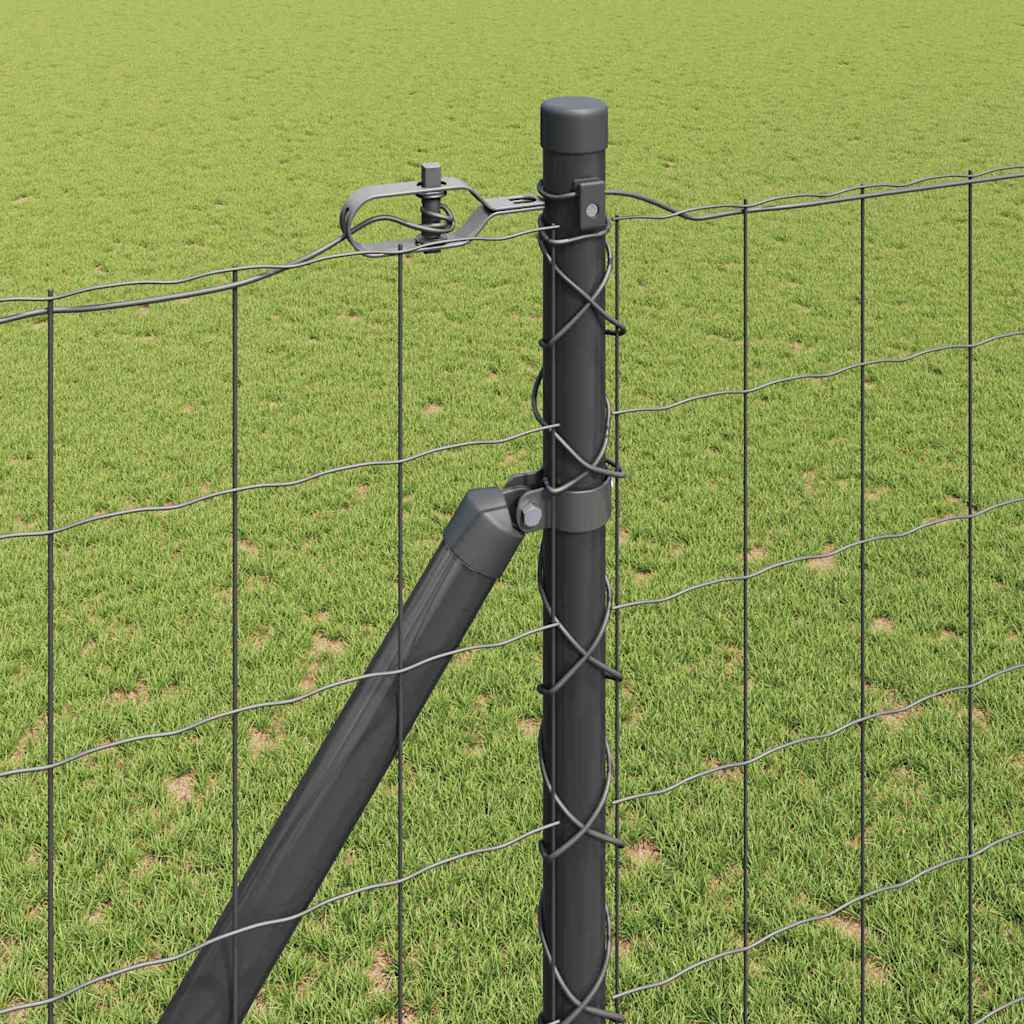 Ograda s postovima Siva 1,5 x 10 m Čelik i PVC