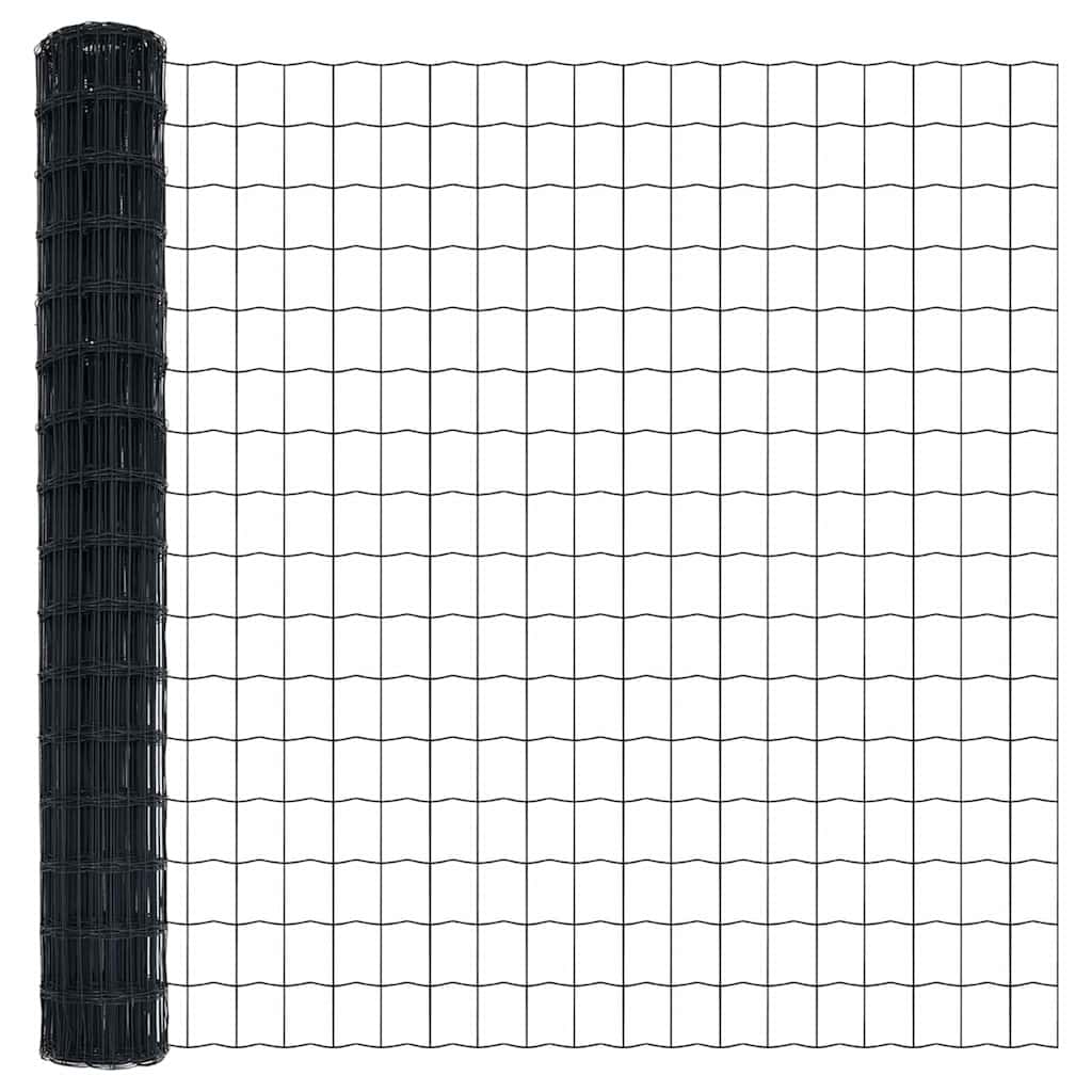 Ograda s postovima Siva 1,5 x 10 m Čelik i PVC