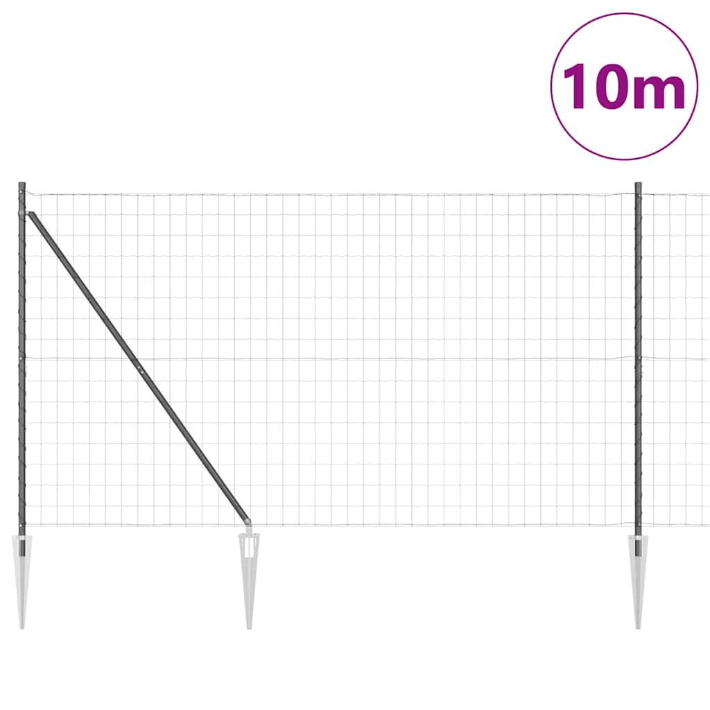 Ograda s postovima Siva 1,5 x 10 m Čelik i PVC