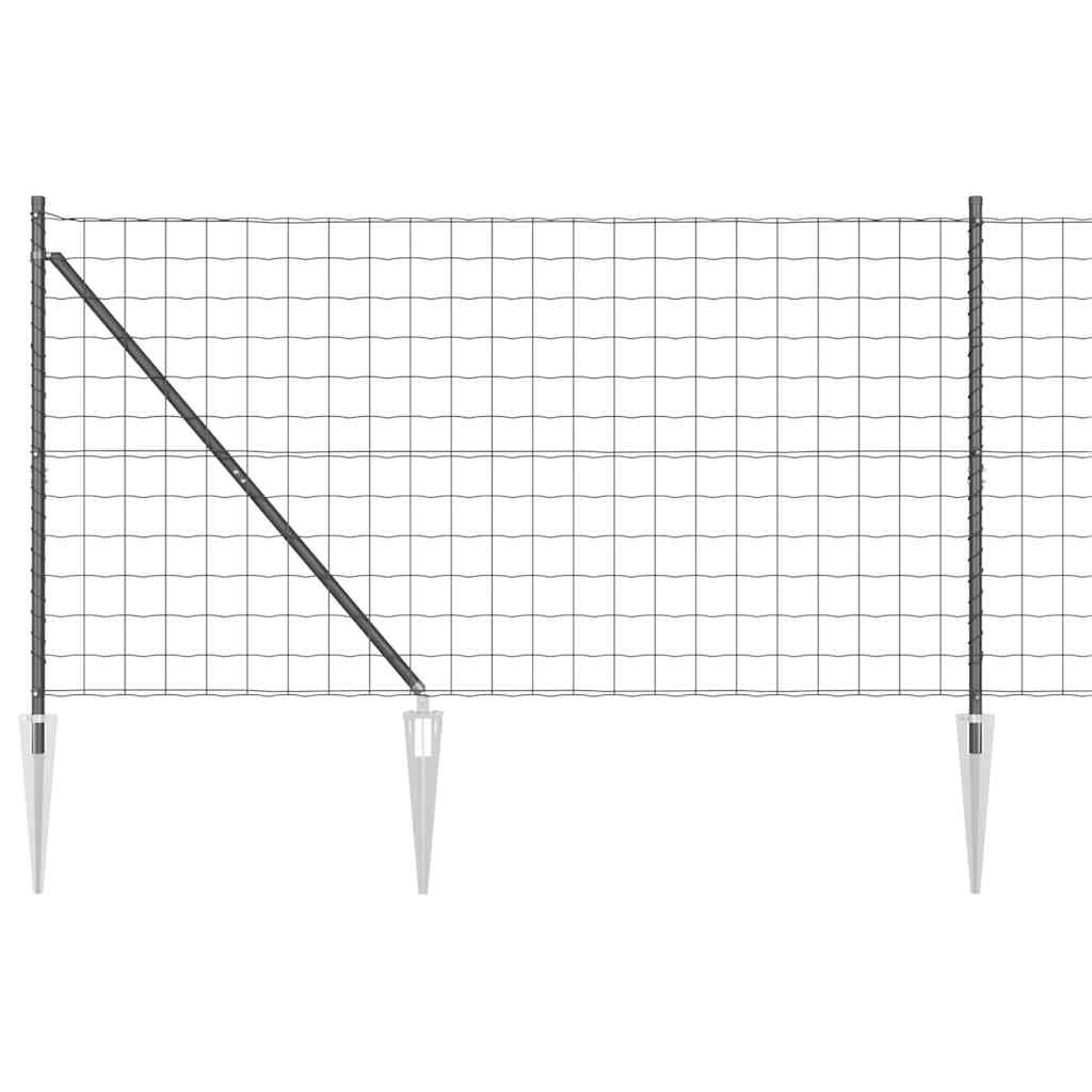 Ograda s postovima Siva 1,2 x 10 m Čelik