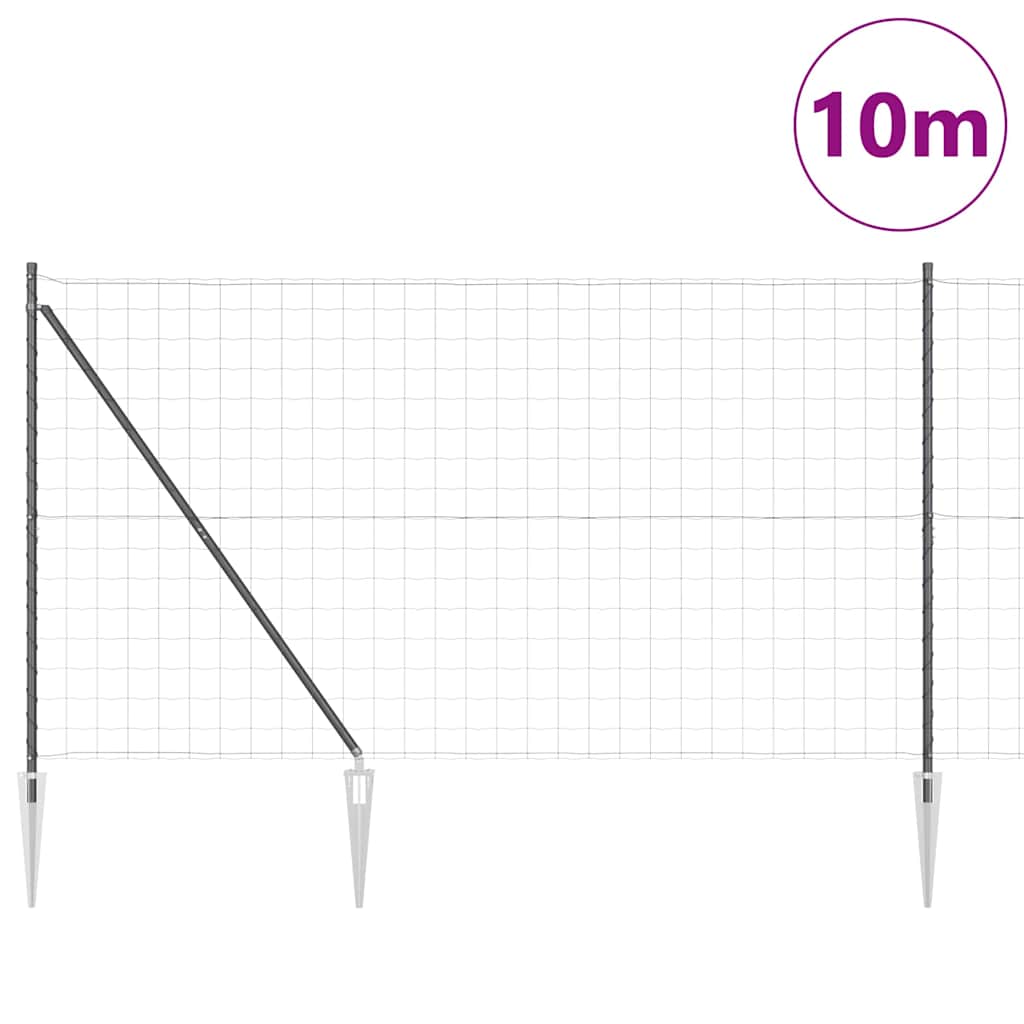 Euro ograda s špicama 10 x 1,6 m Čelik premazan PVC-om Siva