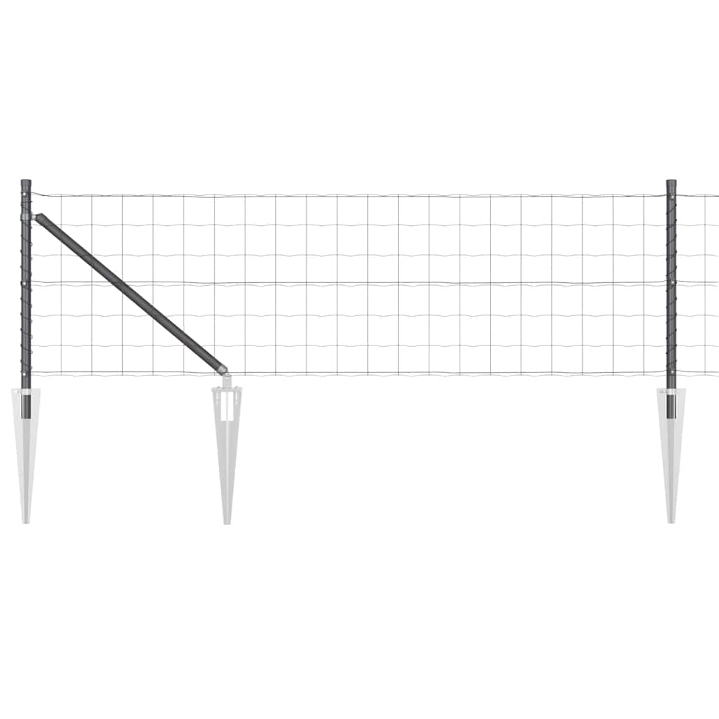 Ograda s postovima Siva 0,8 x 25 m Čelik