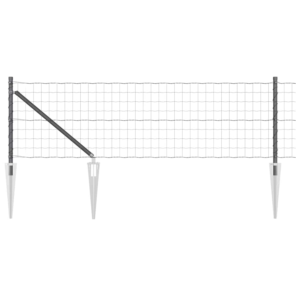 Ograda s postovima Siva 0,8 x 10 m Čelik