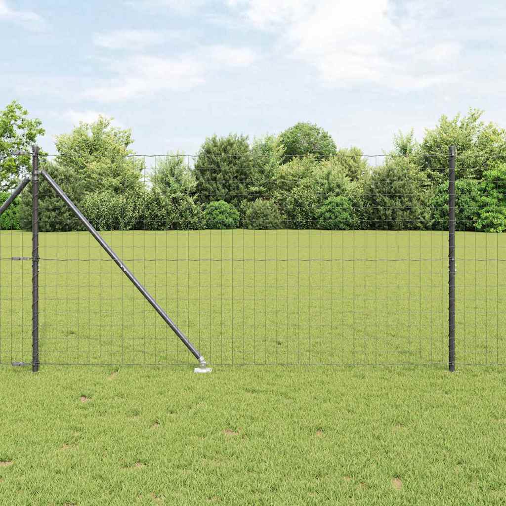 Ograda s postovima Siva 1,2 x 10 m Čelik