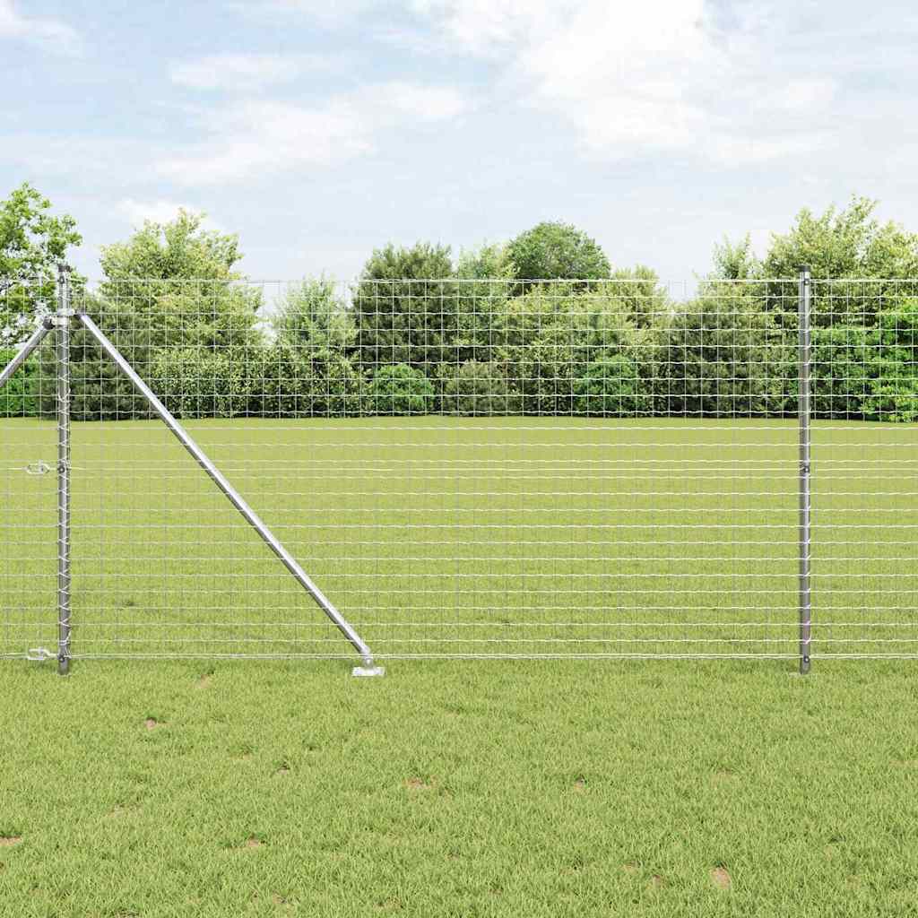 Ograda s postovima Srebrno 1 x 10 m Čelik
