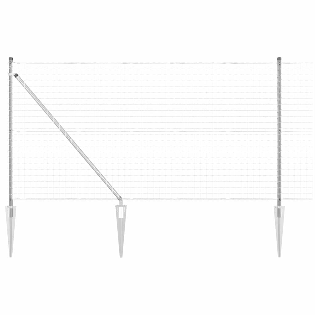 Ograda s postovima Srebrno 1 x 10 m Čelik