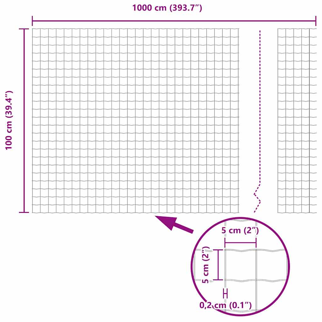 Ograda s postovima Srebrno 1 x 10 m Čelik