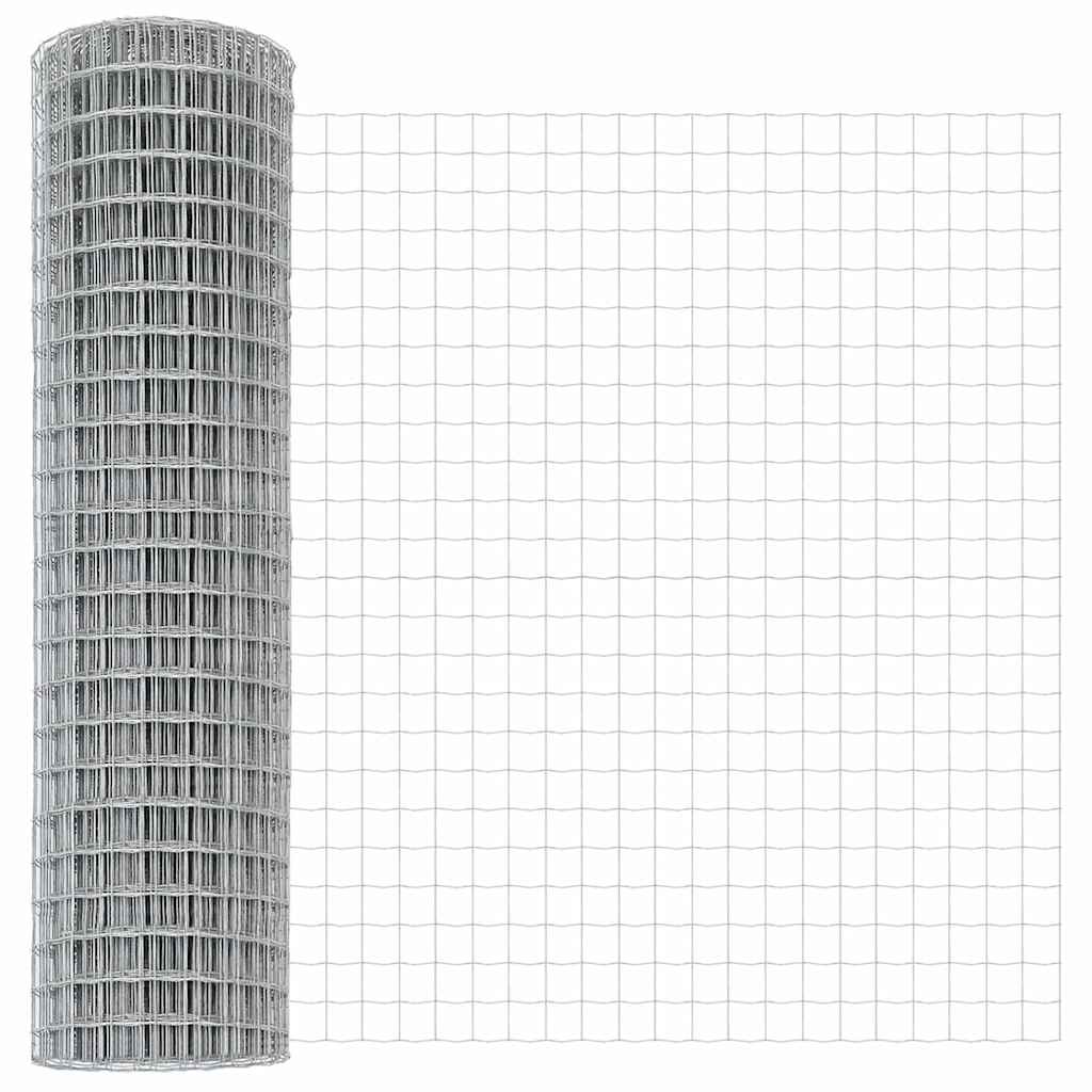 Ograda s postovima Srebrno 1,2 x 10 m Čelik