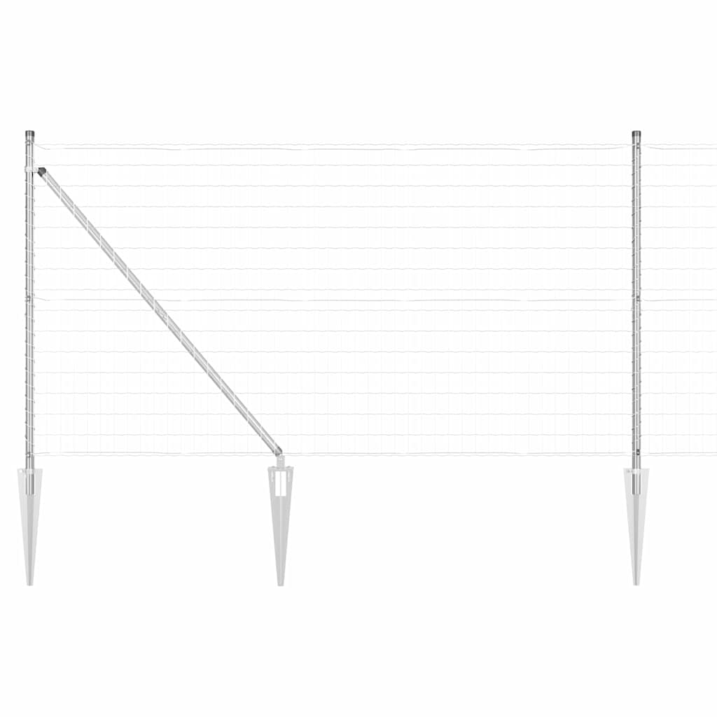 Ograda s postovima Srebrno 1 x 10 m Čelik