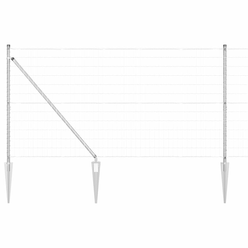 Ograda s postovima Srebrno 1,2 x 10 m Čelik
