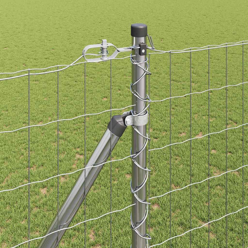 Ograda s postovima Srebrno 1,5 x 10 m Čelik