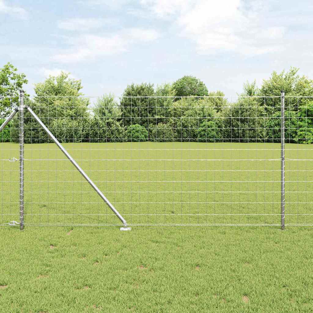 Ograda s postovima Srebrno 1 x 10 m Čelik