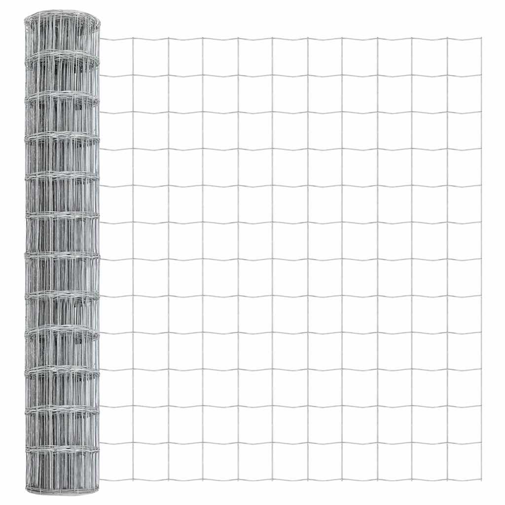 Ograda s postovima Srebrno 1,2 x 10 m Čelik