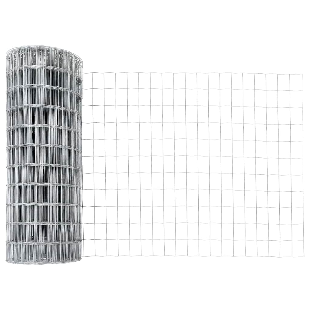 Ograda s postovima Srebrno 1 x 25 m Čelik