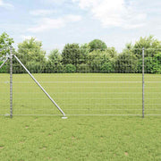 Ograda s postovima Srebrno 1,2 x 25 m Čelik