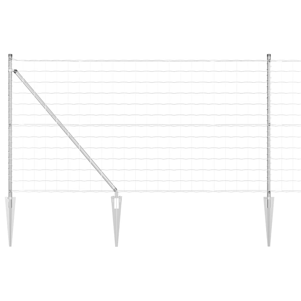 Ograda s postovima Srebrno 1 x 25 m Čelik