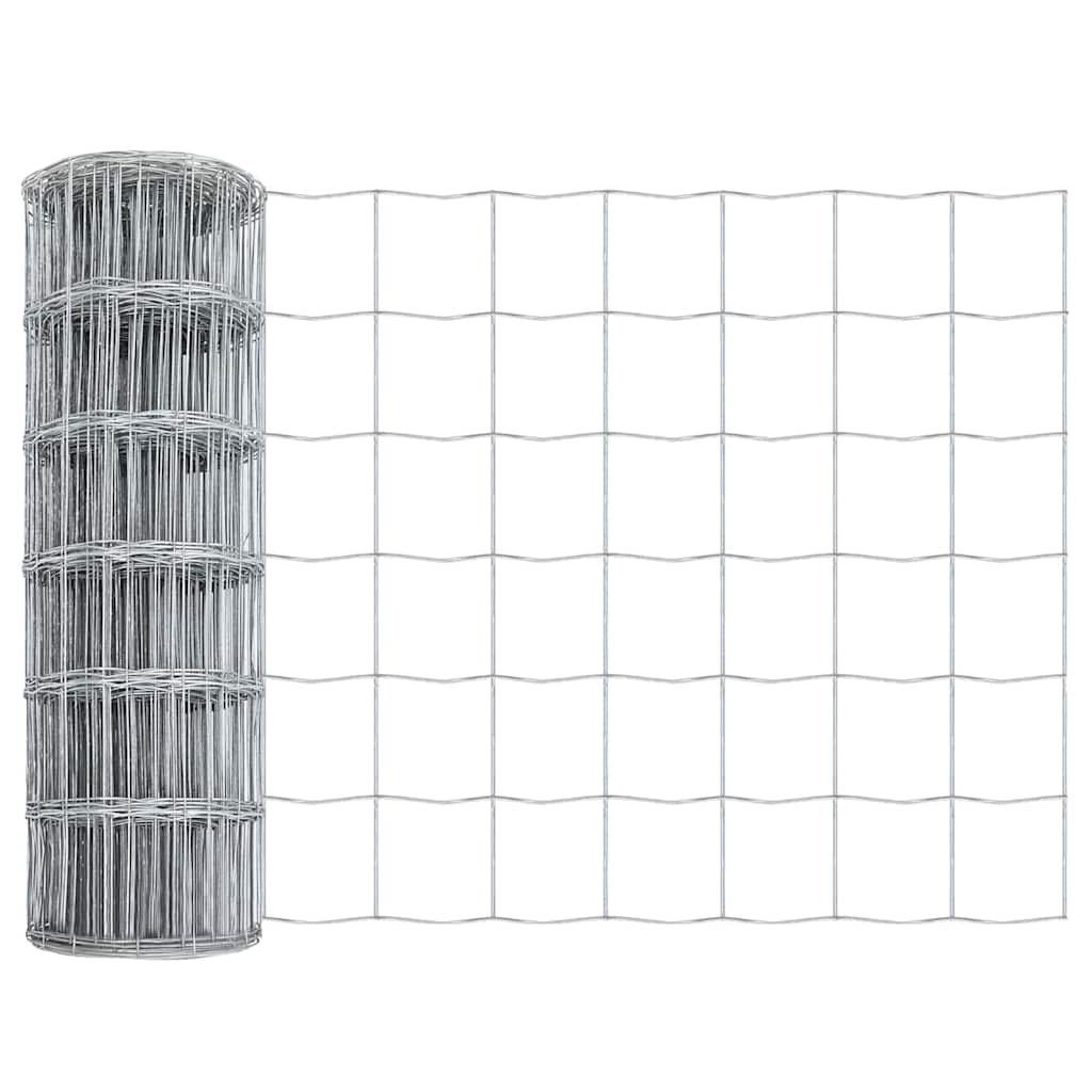 Ograda s postovima Srebrno 1 x 25 m Čelik