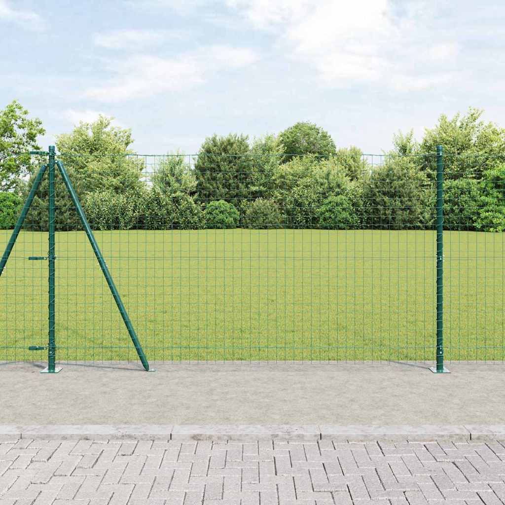 Ograda s stupovima Zelena 1.2 x 10 m Čelik
