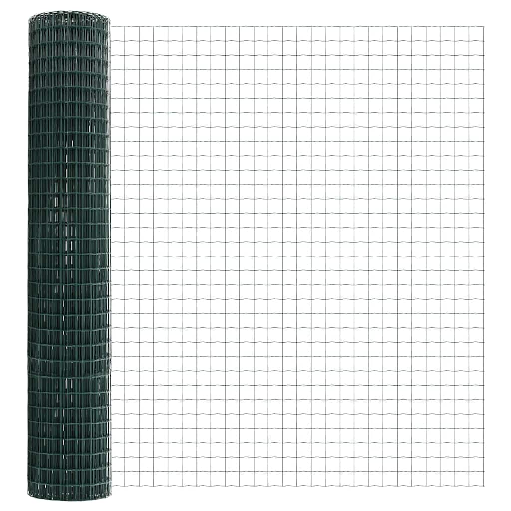 Ograda s stupovima Zelena 1.6 x 10 m Čelik