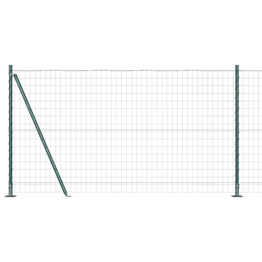 Ograda s postovima Zelena 1,2 x 10 m Čelik i PVC