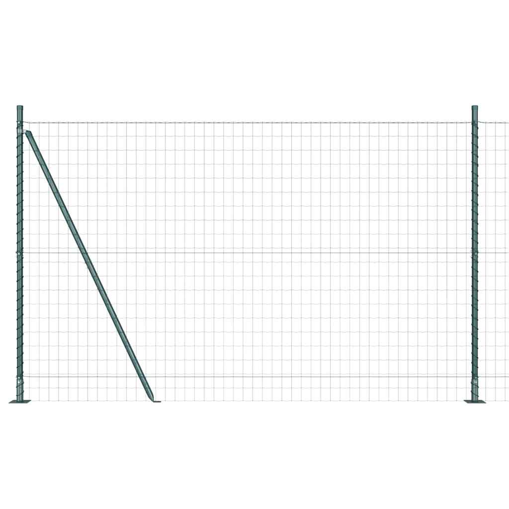 Ograda s postovima Zelena 1,4 x 10 m Čelik i PVC