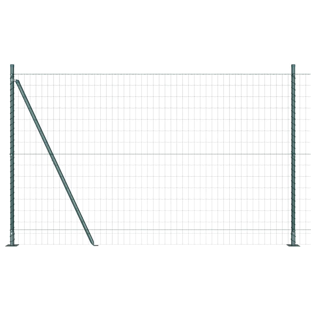 Ograda s postovima Zelena 1,4 x 10 m Čelik i PVC