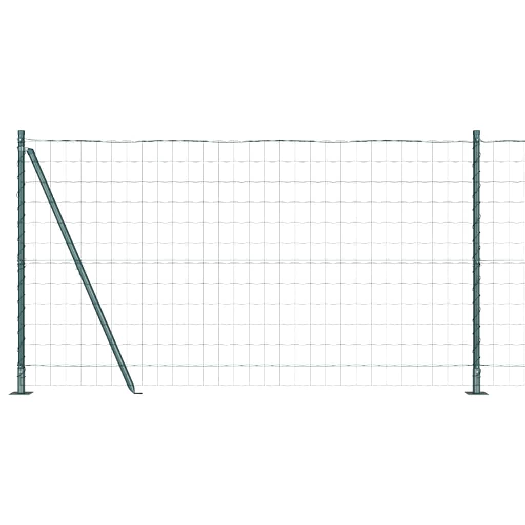 Ograda s postovima Zelena 1,2 x 10 m Čelik i PVC