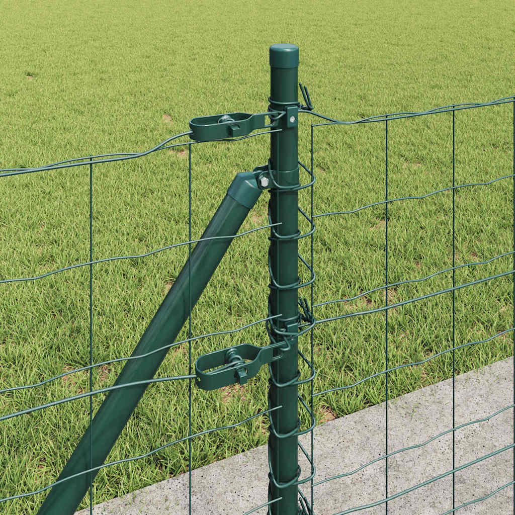 Ograda s postovima Zelena 0,4 x 10 m Čelik i PVC