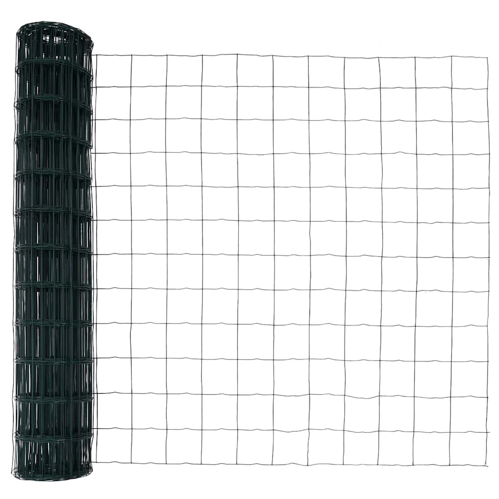 Ograda s postovima Zelena 1 x 10 m Čelik