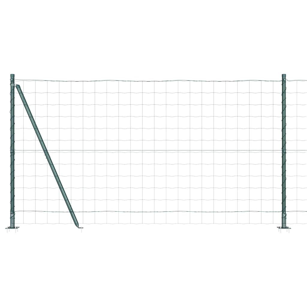 Ograda s postovima Zelena 1,2 x 10 m Čelik