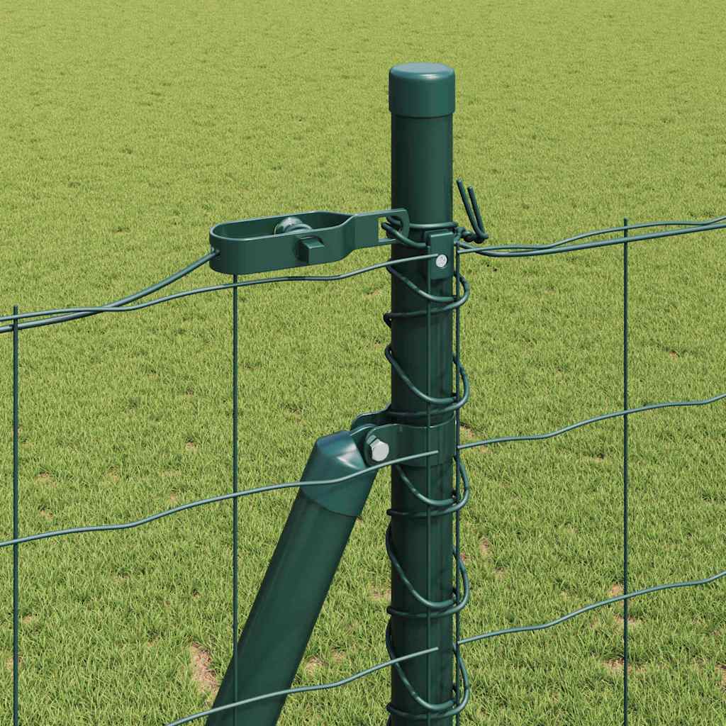 Ograda s postovima Zelena 1,6 x 10 m Čelik i PVC