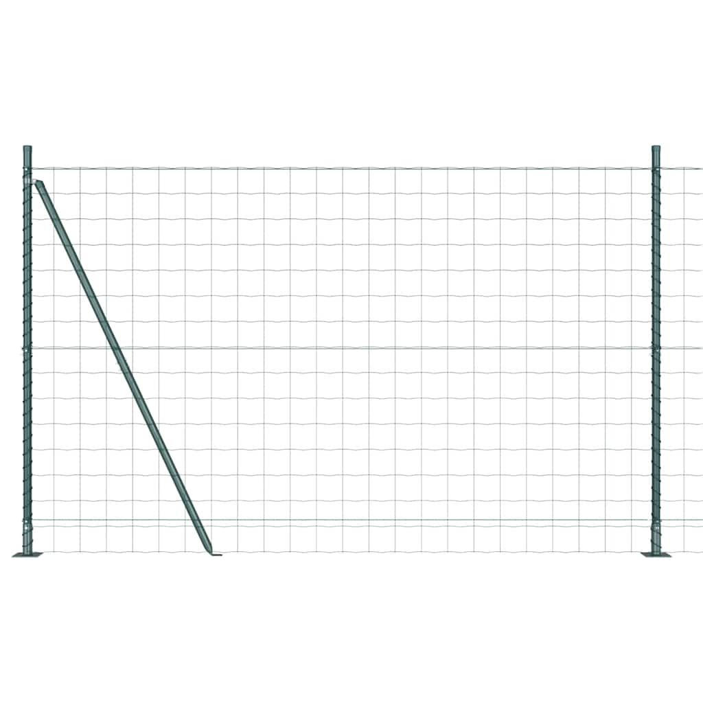 Ograda s postovima Zelena 1,6 x 10 m Čelik i PVC