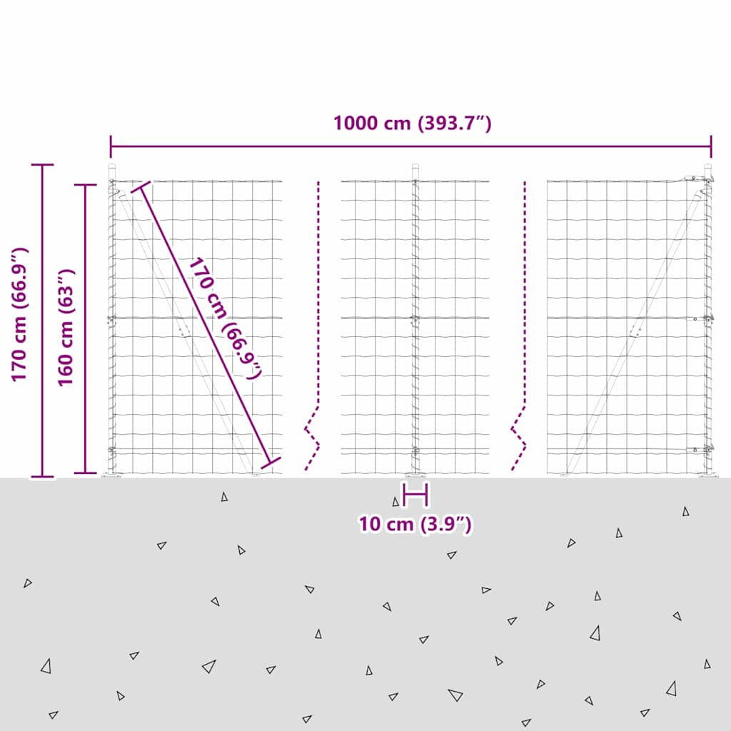 Ograda s postovima Zelena 1,6 x 10 m Čelik i PVC
