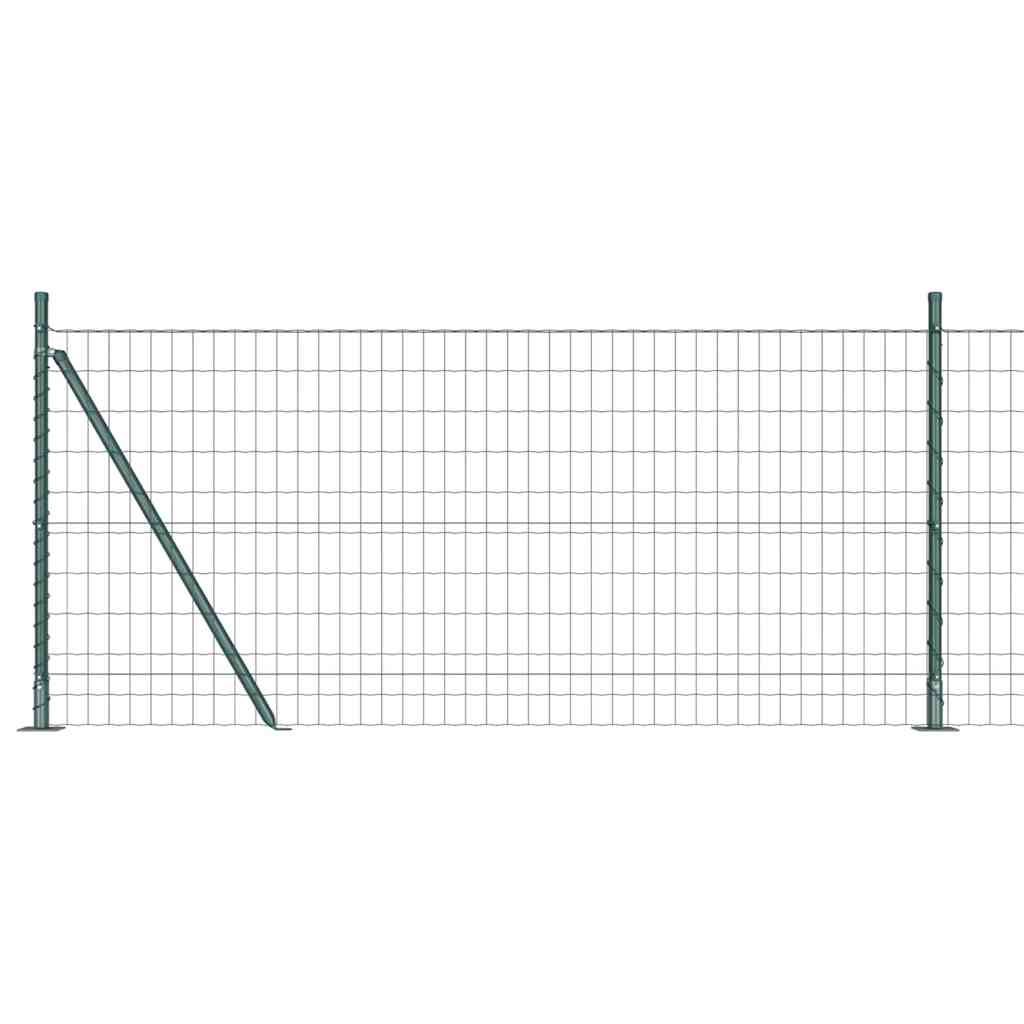 Ograda s postovima Zelena 0,8 x 25 m Čelik i PVC