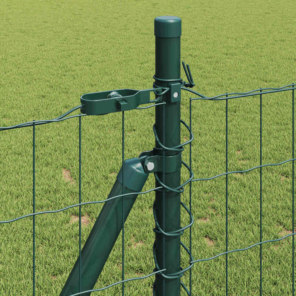 Ograda s postovima Zelena 1 x 25 m Čelik i PVC