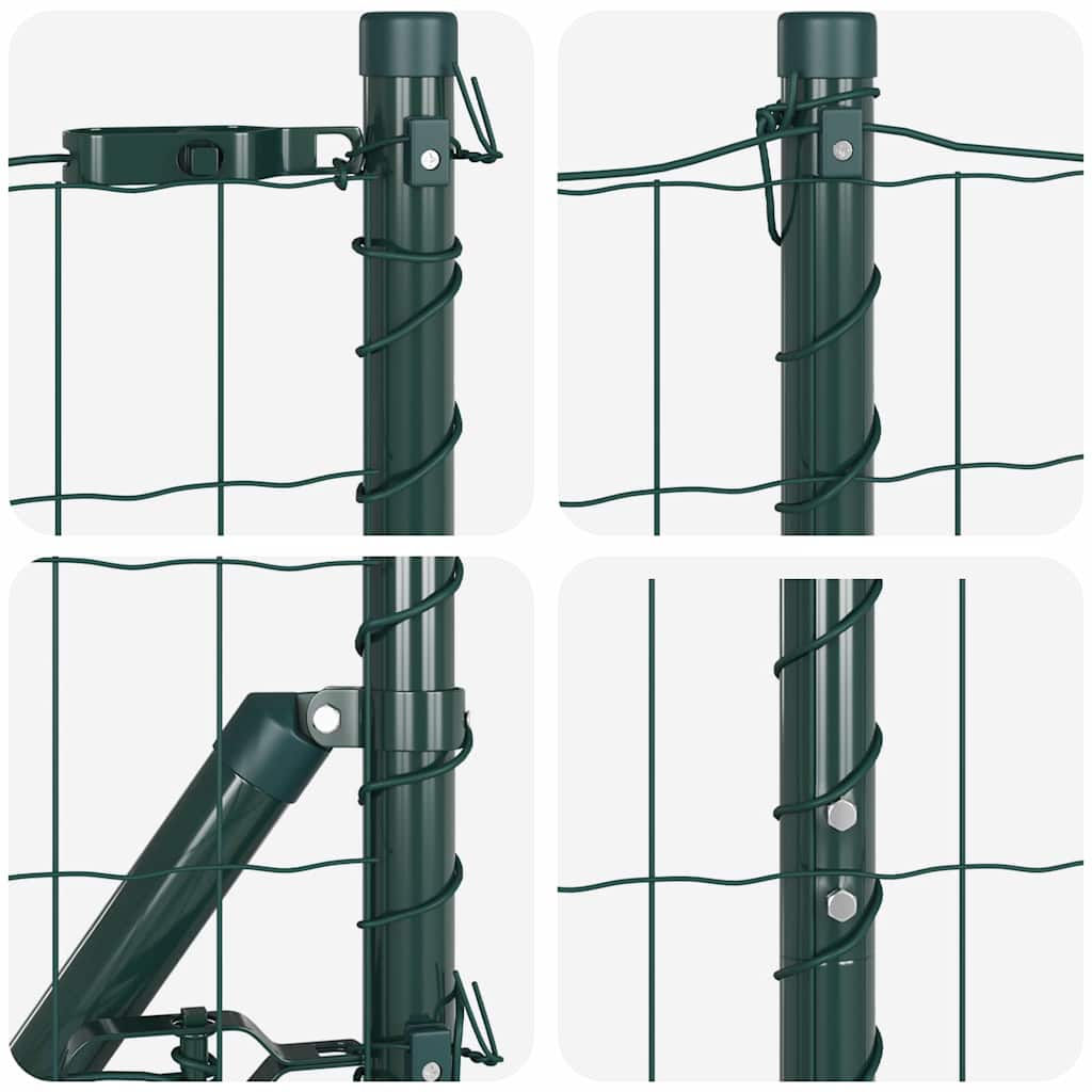 Ograda s postovima Zelena 1,2 x 25 m Čelik i PVC