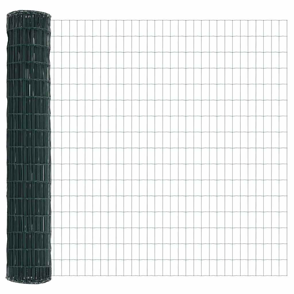 Ograda s postovima Zelena 1,2 x 25 m Čelik i PVC