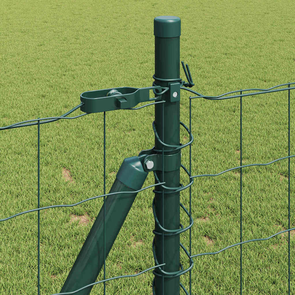 Ograda s postovima Zelena 0,8 x 25 m Čelik i PVC