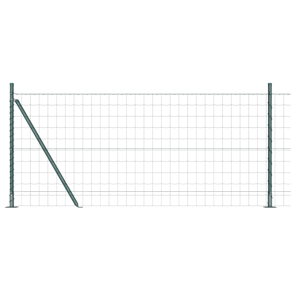Ograda s postovima Zelena 0,8 x 25 m Čelik i PVC